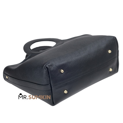 Кожаная женская сумка Virginia Conti (Италия) черная VC03714black – Фото 5