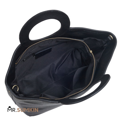 Кожаная женская сумка Virginia Conti (Италия) черная VC03714black – Фото 6