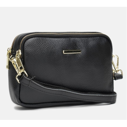 Кожаная женская сумка Borsa Leather черная K11906-black – Фото 2
