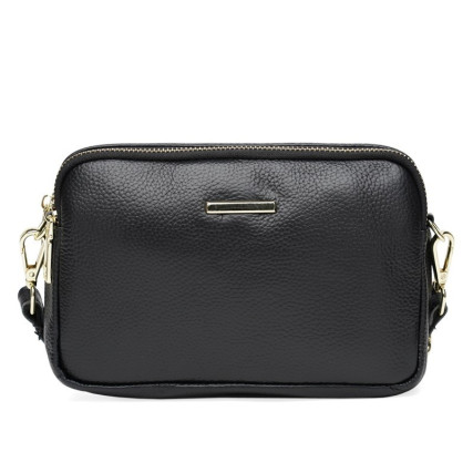 Кожаная женская сумка Borsa Leather черная K11906-black – Фото 1