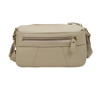 Кожаная женская сумка Mike Browen бежевая MB7763beige