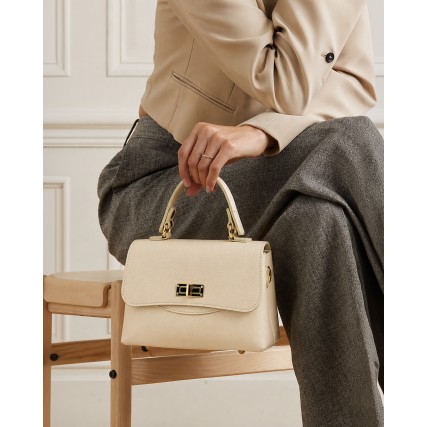 Кожаная женская сумка Virginia Conti бежевая VC04301beige – Фото 7