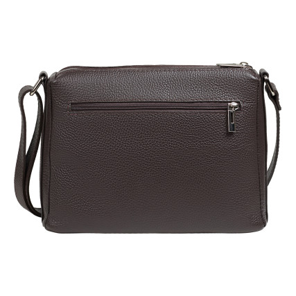 Кожаная женская сумка Virginia Conti шоколадная VC03323choco – Фото 4