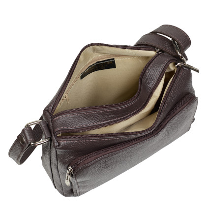 Кожаная женская сумка Virginia Conti шоколадная VC03323choco – Фото 6