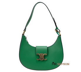 Кожаная женская сумка-багет Virginia Conti (Италия) зеленая VC03686green