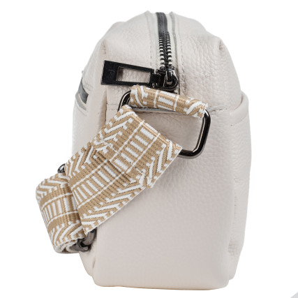 Кожаная женская сумка на плечо Mike Browen молочная MB1086milk – Фото 3