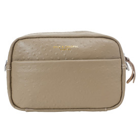 Кожаная женская сумка на плечо STLY & leather fashion тауп SL5825taupe