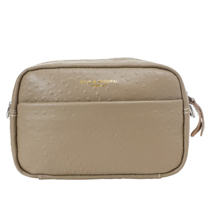 Кожаная женская сумка на плечо STLY &amp; leather fashion тауп SL5825taupe – Фото 1