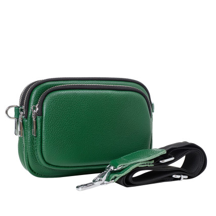 Кожаная женская сумка на плечо STLY &amp; leather fashion зеленая SL77099green – Фото 2