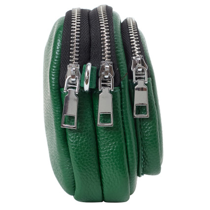 Кожаная женская сумка на плечо STLY &amp; leather fashion зеленая SL77099green – Фото 3
