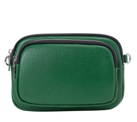 Кожаная женская сумка на плечо STLY & leather fashion зеленая SL77099green