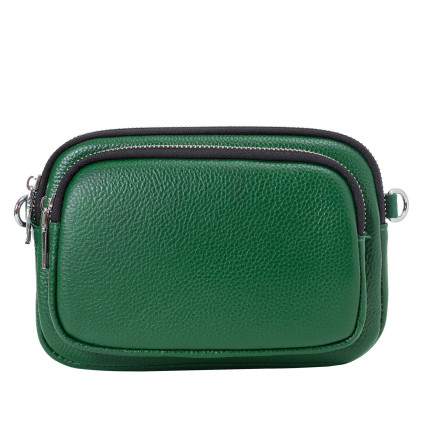 Кожаная женская сумка на плечо STLY &amp; leather fashion зеленая SL77099green – Фото 1