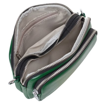 Кожаная женская сумка на плечо STLY &amp; leather fashion зеленая SL77099green – Фото 6