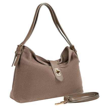 Замшевая женская сумка Virginia Conti темный тауп VC04034dtaupe – Фото 3