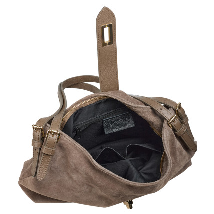 Замшевая женская сумка Virginia Conti темный тауп VC04034dtaupe – Фото 6