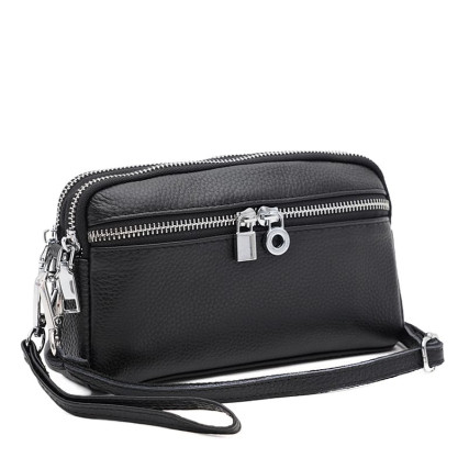 Женская кожаная сумка Borsa Leather черная K11668bl-black – Фото 2