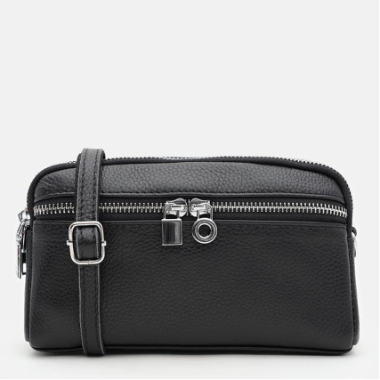 Женская кожаная сумка Borsa Leather черная K11668bl-black – Фото 1