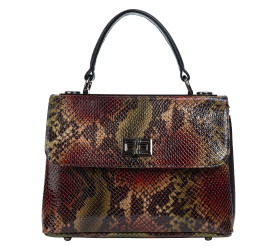 Женская кожаная сумка Desisan 2047-586 черно-зеленая змея