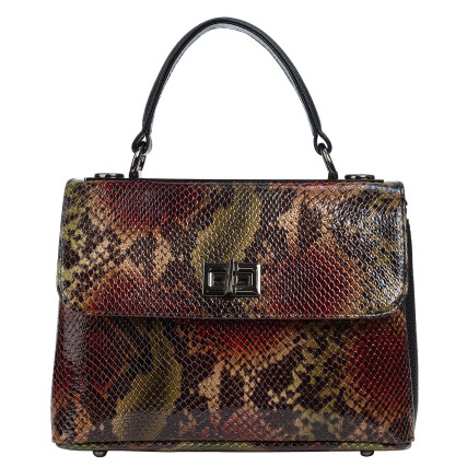 Женская кожаная сумка Desisan 2047-586 черно-зеленая змея – Фото 1
