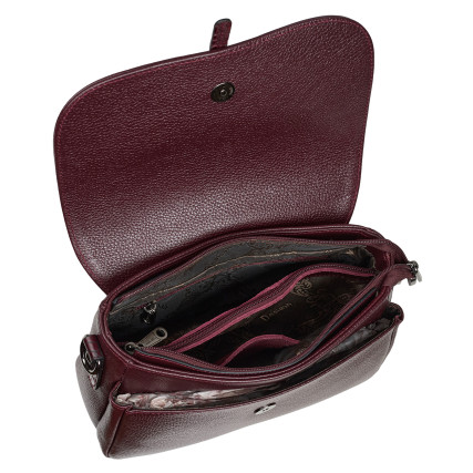 Женская кожаная сумка Desisan бордовая 2048-339 – Фото 6
