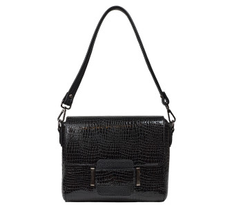 Женская кожаная сумка Desisan черная 2045-633 кроко лак Женская кожаная сумка Desisan черная 2045-633 кроко лак