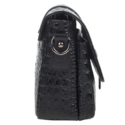 Женская кожаная сумка Desisan черная 2048-1011 кроко – Фото 3