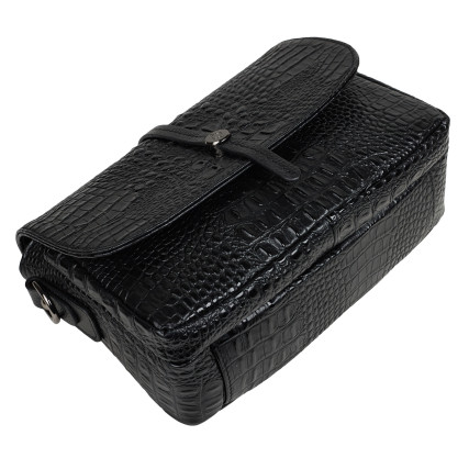 Женская кожаная сумка Desisan черная 2048-1011 кроко – Фото 5