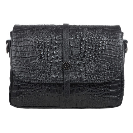 Женская кожаная сумка Desisan черная 2048-1011 кроко – Фото 1