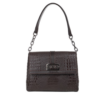 Женская кожаная сумка Desisan коричневая 4035-1019 кроко