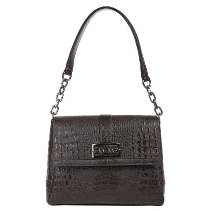 Женская кожаная сумка Desisan коричневая 4035-1019 кроко