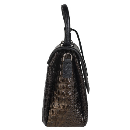 Женская кожаная сумка Desisan коричневая 5006-4229 кроко – Фото 3