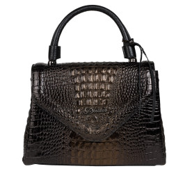 Женская кожаная сумка Desisan коричневая 5006-4229 кроко