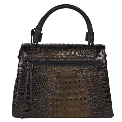 Женская кожаная сумка Desisan коричневая 5006-4229 кроко – Фото 4