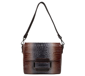 Женская кожаная сумка Desisan серая 2045-757 лак