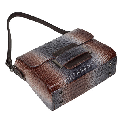 Женская кожаная сумка Desisan серая 2045-757 лак