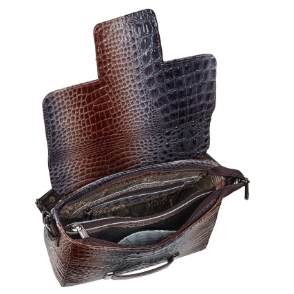 Женская кожаная сумка Desisan серая 2045-757 лак