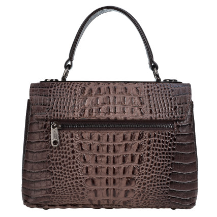 Женская кожаная сумка Desisan темно-бежевая 2047-4229 кроко – Фото 3