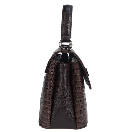 Женская кожаная сумка Desisan темно-бежевая 2047-4229 кроко – Фото 4