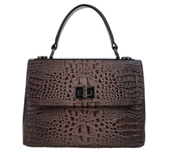 Женская кожаная сумка Desisan темно-бежевая 2047-4229 кроко