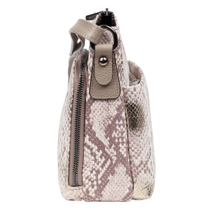Женская кожаная сумка Desisan золотистая 3015-755 змея – Фото 3