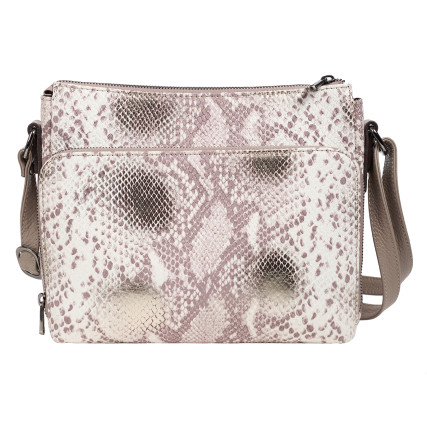 Женская кожаная сумка Desisan золотистая 3015-755 змея – Фото 4