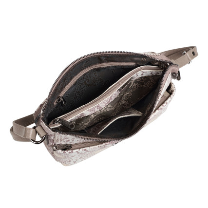 Женская кожаная сумка Desisan золотистая 3015-755 змея – Фото 6