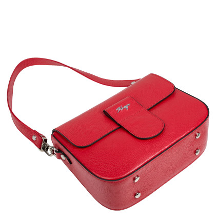 Женская кожаная сумка KARYA красная 5068-46 – Фото 5