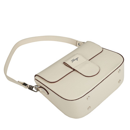 Женская кожаная сумка KARYA светло-бежевая 5068-013 – Фото 5