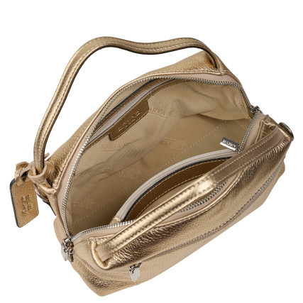 Женская кожаная сумка KARYA золотистая 2229-069 – Фото 5