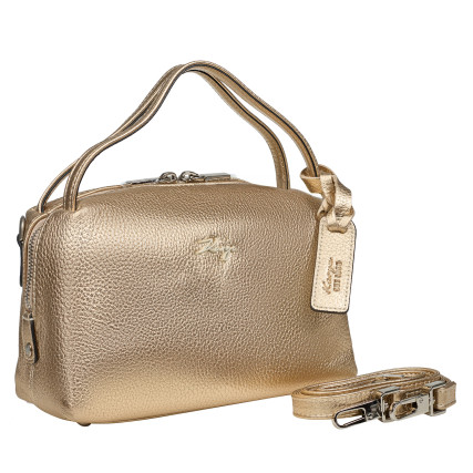 Женская кожаная сумка KARYA золотистая 2229-069 – Фото 6