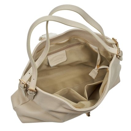 Женская кожаная сумка Virginia Conti бежевая VC04005beige – Фото 5
