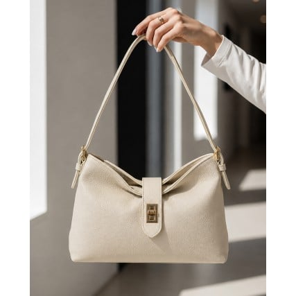 Женская кожаная сумка Virginia Conti бежевая VC04005beige