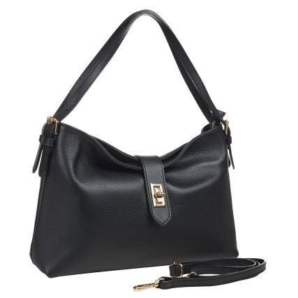 Женская кожаная сумка Virginia Conti черная VC04005black – Фото 2