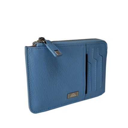 Женский кожаный кошелек-кредитница TONY PEROTTI голубой Contatto 3825N baby – Фото 2